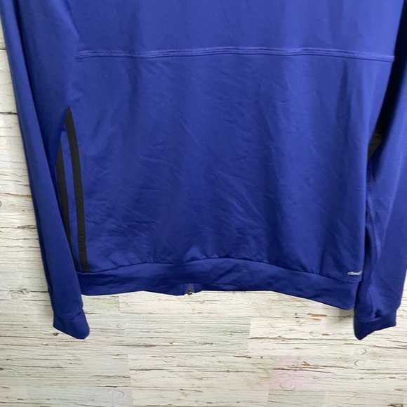 Adidas sweater jacket athletic size small purple blue with black stripes small - Picture 11 of 12